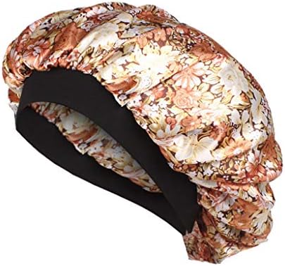 FeiFei66 Geniş Bantlı Yumuşak İpek Saç Bonesi Rahat Gece Uyku Şapkası Saç Dökülmesi Kapağı