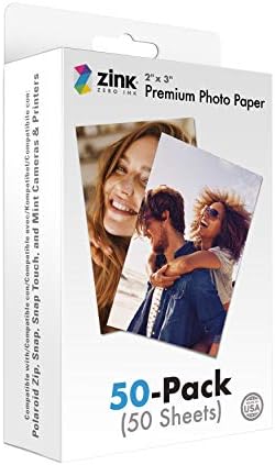 Zink 2 x3 Premium Anında Fotoğraf Kağıdı (50 Paket) Polaroid Snap, Snap Touch, Zip ve Mint Kameralar ve Yazıcılarla Uyumlu