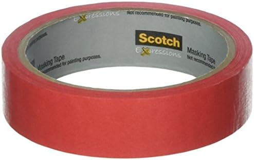 Scotch Marka İfadeleri Maskeleme Bandı, 0,94 İnç x 20 Metre, Birincil Kırmızı (MMM3437PRD)