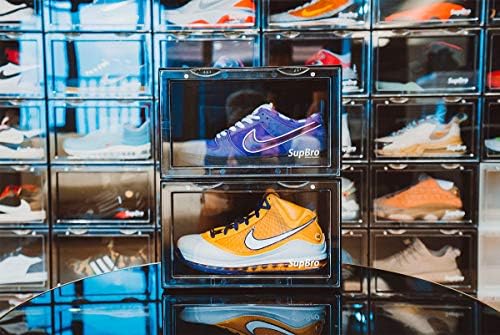 SupBro Koleksiyonu Sandık - Kolay Erişim Depolama Ayakkabı Kutusu-Plastik Katlanabilir İstiflenebilir Sneaker Ekran Depolama