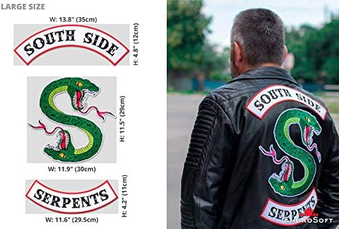 Riverdale Southside Yılanlar Biker Gang Amblem Işlemeli Yama Demir On (13.8 x 19.1)