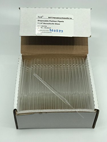 CHEM SCİENCE INC 123.403.01 Tek Kullanımlık Borosilikat Cam Pasteur Pipet, 5-3 / 4 (200'lü Paket)