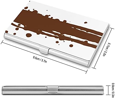 Metal Kartvizitlik Erkekler Kadınlar için, Çikolata Mürekkep Fırça Darbesi Kahverengi İnce Tasarım Kartvizit Taşıyıcı Kredi Kartı
