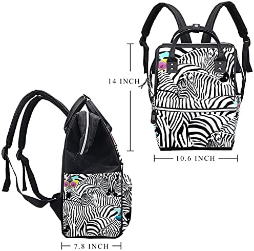 Laptop sırt çantası kadın erkek moda seyahat çantaları rahat Daypacks sırt çantası zebralar siyah beyaz için