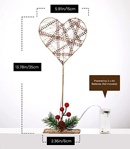 Roylvan Noel Yıldız Ağacı Topper ve Aşk Şekli Dekoratif Lamba