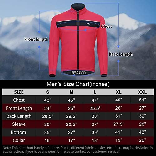 Souke Spor Erkek Kış Bisiklet Ceket, Rüzgar Geçirmez Suya Dayanıklı Termal Rüzgarlık