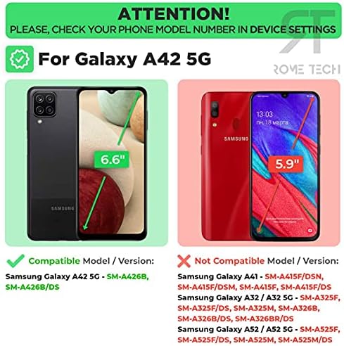Samsung Galaxy A42 5G - SM-A426B için Kemer Klipsli Roma Tech Kılıf Kılıfı-İnce Ağır Hizmet Tipi Kabuk Kılıfı Combo-Galaxy A42