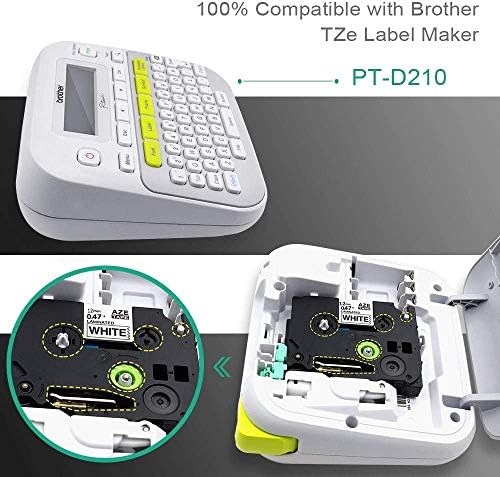 Suminey Uyumlu Etiket Bant Değiştirme için Brother TZe-131 Standart Lamine P Dokunmatik Etiket Makinesi Bant 12mm 1/2 (0.47),