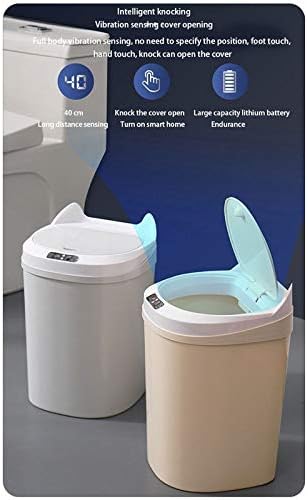 FCYIXIA Indüksiyon çöp tenekesi Otomatik Fotoselli Çöp tenekesi Çevre Dostu sensörlü çöp kutusu Mutfak Banyo Ev (Renk: B)