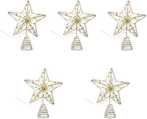 GALPADA noel süslemeleri 5 adet noel ağacı lamba süsleme Topper ışık demir zanaat Noel ağacı Topper dekor