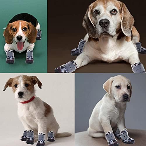 Bowite Köpek Botları Yürüyüş ve Ayakta Durmak için Sağlam Kaymaz Tabanlı Köpekler için Su Geçirmez Ayakkabılar