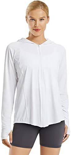 G4Free kadın Güneş Koruma UPF 50 + Ceket Hoodie Uzun Kollu Hafif UV Gömlek Koşu Yürüyüş Açık Gömlek