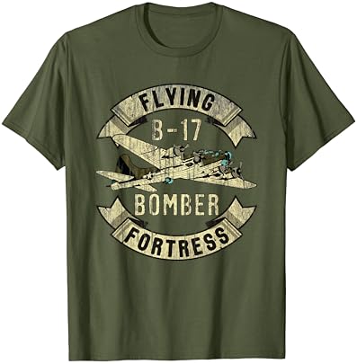 Vintage B-17 Bombardıman WW2 Uçak Havacılık Uçak Gömlek Grunge