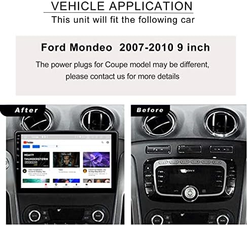 Ford Mondeo 2007-2010 için GPS Navigasyon Android 10, Ayna Bağlantılı 9 İnç IPS Ekranlı Araç Ses Stereo Alıcısı Bluetooth 5.0,