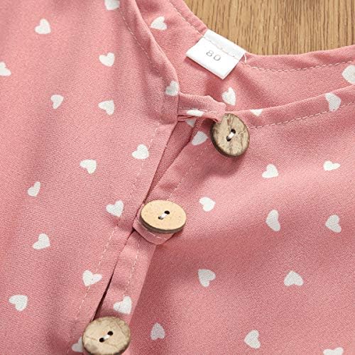 Toddler Bebek Kız Giysileri Öz Kravat Kolsuz Romper Kalp Şekli Baskı Kısa Tulum Yaz Kıyafeti