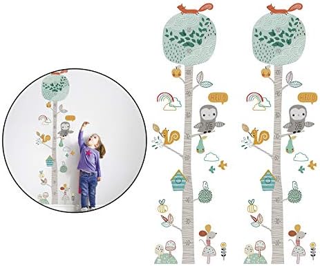 Baoblaze Büyüme Grafik Cetvel Duvar Sticker Çocuklar için Karikatür Yükseklik Tedbir Grafik Kendinden Yapışkanlı Duvar Çıkartmaları,