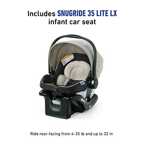 Graco Modes Element LX Seyahat Sistemi / Geri Dönüşümlü Koltuklu Bebek Arabası, Ekstra Saklama Alanı, Çocuk Tepsisi, Tek Elle