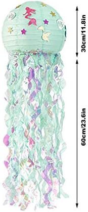 glueckınd 6 Renkler Petek Fenerler, 35.4x23.6 İnç Denizanası Kağıt Fenerler ile Püskül Yenilik Aydınlatma Parti Süslemeleri Malzemeleri