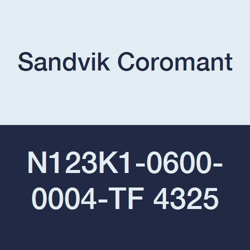 Sandvik Coromant, N123K1-0600-0004-TF 4325, Tornalama için CoroCut 1-2 Kesici Uç, Karbür, Nötr Kesim, 4325 Kalite, Ti (C, N)