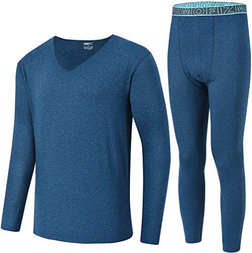 MoFiz Erkek Termal Iç Çamaşırı Sıcak Üst ve Alt Uzun John Polar Astarlı Düğme Fly ile Set Loungewear
