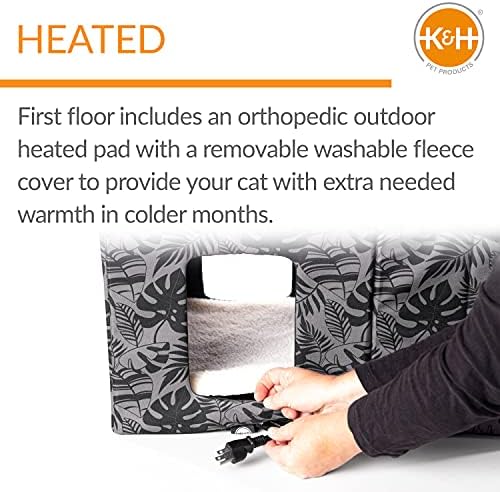K & H EVCİL Hayvan Ürünleri Yemek Odası ile İki Katlı Açık ısıtmalı veya ısıtılmamış Kitty Evi