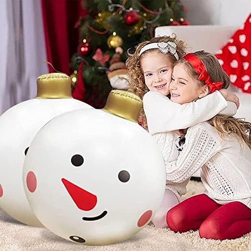 LROSPTAE 23.6 İnç Noel PVC Şişme Dekore Topu Dev Noel Kapalı Açık Dekorasyon Tatil Şişme Topları Dekorasyon Ev Partisi Şişme