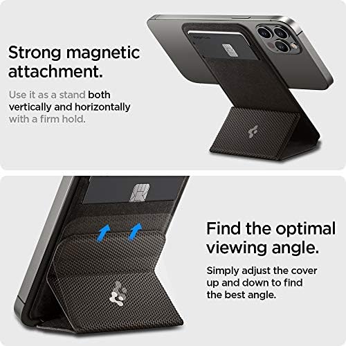 Spigen Akıllı Katlanır Manyetik Cüzdan Kart Tutucu, iPhone 13, iPhone 12 Modelleriyle Uyumlu Kickstandlı MagSafe için Tasarlandı-Tunç