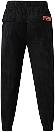 HONGJ Kadife Sweatpants Mens için, Hafif İpli Streç Konik Pantolon Sıska Ayak Bileği-Uzunluk Casual koşucu pantolonu