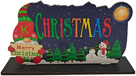 Bir FEİ Noel Ahşap Işareti Karikatür Noel Baba Kardan Adam Cüceler Masa Dekorasyon Centerpieces Katmanlı Tepsi Parti Yemeği Kahve