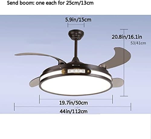 DZWYC tavan vantilatörü ışıkları 44 inç tavan vantilatörü ile ışık 6-hızları, tavan vantilatörleri için uzaktan ile yatak odası