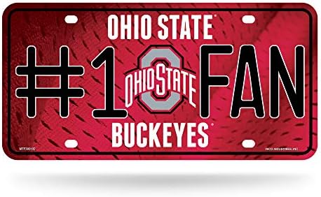 Rico Industries NCAA Ohio State Buckeyes 1 Fan Metal Plaka Etiketi, 6 x 11,5 inç