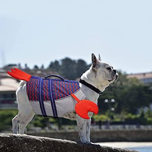 azuza Köpek Can Yeleği Yansıtıcı Şeritler ve Kurtarma Kolu ile Yüzme için Emniyet Köpek Can Yelekleri Orta ve Büyük Köpekler