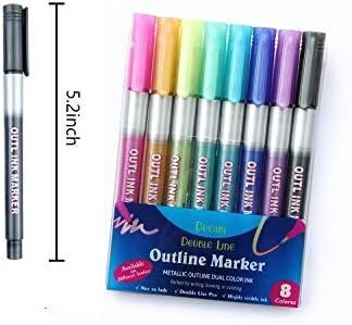 HUİZorbit Çift Hat Kalem 8 Renk Vurgulayıcı Kalemler Çizim Yazma Boya Hediye Kartları işaretleme kalemleri