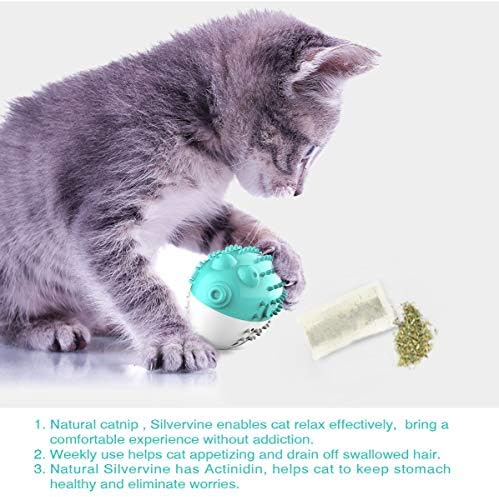 Kedi Diş Fırçası Oyuncak Ovuşturarak Yüz ile Dahili Bells, Taşlama Diş Diş Taşı Kaldırmak, 2 Yüksek İçerik Catnips, Yalnızlık