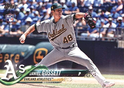 2018 Topps Güncelleme ve Golleri Beyzbol Serisi US283 Daniel Gossett RC Çaylak Oakland Atletizm Resmi MLB Ticaret Kartı