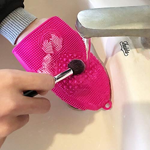 ScivoKaval makyaj fırçası Temizleyici Eldiven Mat Mitt Silikon Kozmetik Temizleme Scrubber Aracı Yüz Fırçaları ve Göz Fırçası