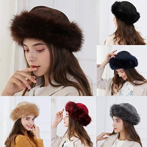 TOTAMALA Kadınlar Kış Moğol Şapka Katı Kalın Sıcak Katı Earmuffs Yün Şapka