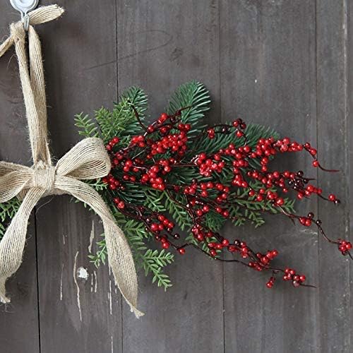 Chirstmas Berry Garland Keten Kapı Asılı Süslemeleri Yapay Meyve Noel Pencere El Yapımı Süsler Kolye