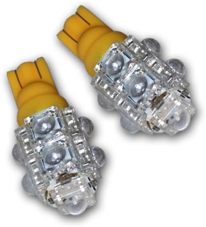 TuningPros LEDTL-T10-Y9 kuyruk ışık LED ampuller T10 kama, 9 akı LED sarı 2-pc Seti
