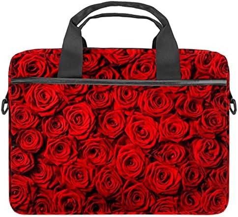 Kırmızı Aşk Gül Çiçek Desen Laptop omuz askılı çanta Kılıf Kol için 13.4 İnç 14.5 İnç Dizüstü laptop çantası Dizüstü Evrak Çantası