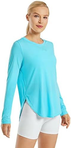 G4Free kadın UPF 50 + UV Gömlek Uzun Kollu Egzersiz Güneş Açık Spor Yürüyüş Hızlı Kuru Hafif Tops