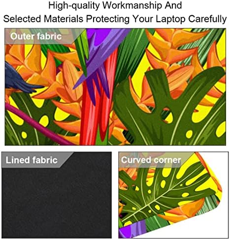 Tropikal Papağan Kuş Plam İle Laptop Omuz Messenger Çanta Kılıf Kol için 13.4 İnç 14.5 İnç Dizüstü Laptop Case Dizüstü Evrak