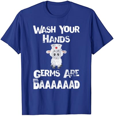 Okul veya Pediatrik Hemşireler için Vintage Komik Mikrop Tasarımı T-Shirt