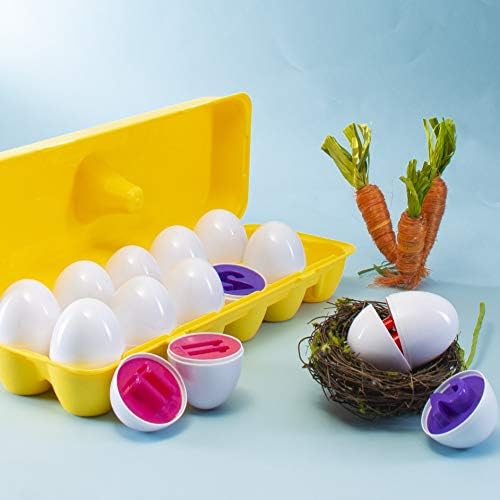 Prextex Bulmak ve Maç Numarası Eşleştirme Paskalya Yumurtaları ile Sarı Yumurta Tutucu-KÖK Oyuncaklar Eğitici Paskalya Yumurtaları