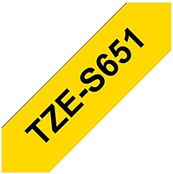 Brother Tzes651 Tze Ekstra Mukavemetli Yapıştırıcı Lamine Etiketleme Bandı, 1 İnç W, Sarı Üzerine Siyah