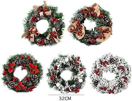 Nefis Noel Çelenk Dekoratif Çelenkler PCV Süs Kapı Asılı Kapalı Açık Noel Ağacı Şömine Windows Dekorasyon B