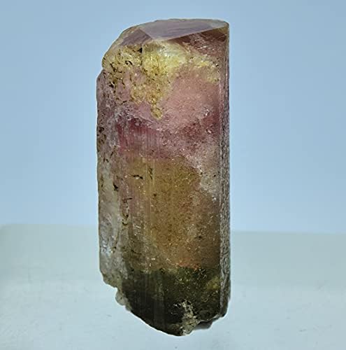 Doğal Kısmen Kazınmış ve Sonlandırılmış Üç Renkli Turmalin Kristal 68.80 Karat