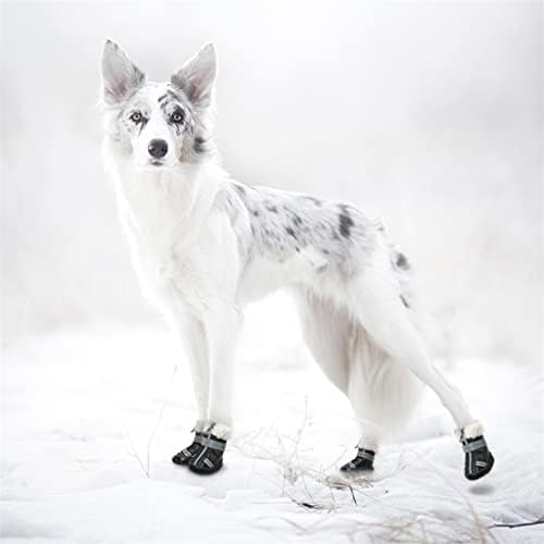 HNTHY Köpek Ayakkabı Kış Pamuk Anti Kayma Köpek Yağmur Kar Botları Yansıtıcı Su Geçirmez Orta Büyük Köpekler ıçin Pet Ayakkabı