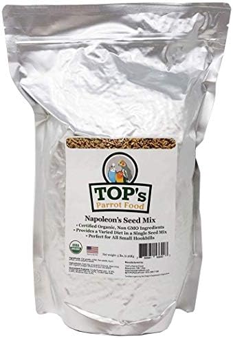 Top's Napoleon's Seed Mix for All Small Hookbills - GDO'suz, Yer Fıstığı Soya ve Mısır İçermez, USDA Organik Sertifikalı