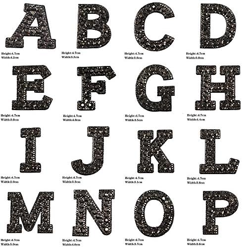 Rhinestone Alfabe Mektubu Yamalar Paketi 26 Adet İşlemeli Yama Rozeti Dikmek A-Z Mektup Aplikler Giyim Sırt Çantaları Kot T-Shirt